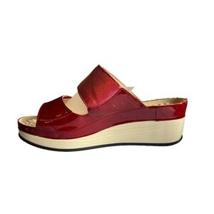 Vital Red Patent Leather Sandals with Patented Nubby Sole SZ8.5